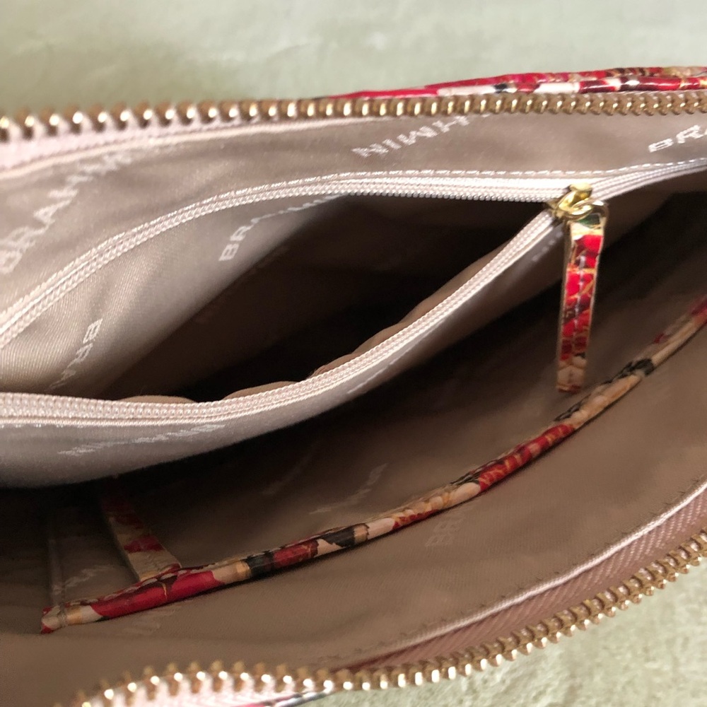 Brahmin bag Katherine Romantic Roses Ombré leather crossbody pink red croc Katie - Picture 8 of 13